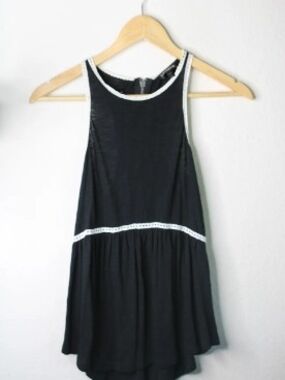 Express Black Tank Dress with White Trim